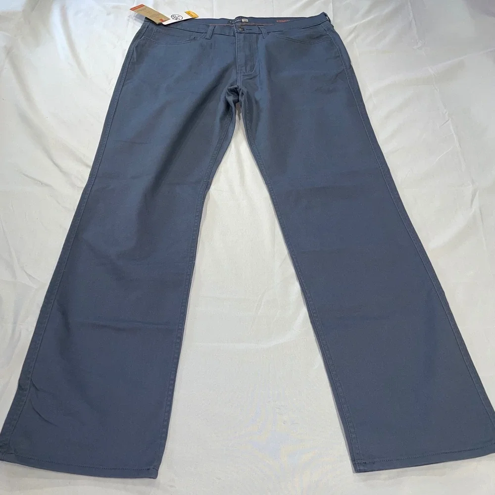 Dockers Mens All Seasons Tech Straight Fit Chino Pants Blue Gray 34x32 NEW
